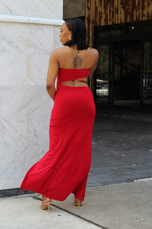 Serena | Tube Top Maxi Dress Red