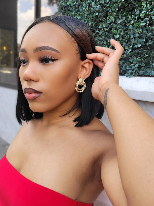 Golden Twist Drop Earrings