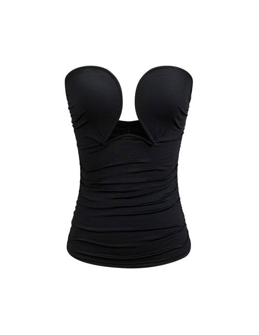 Love Language | Black Strapless Bustier Top