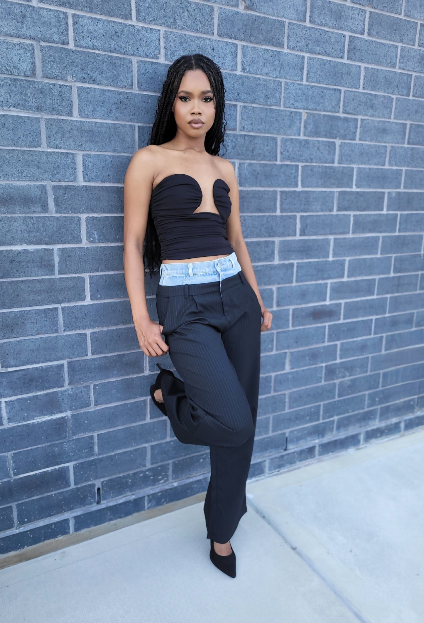 Love Language | Black Strapless Bustier Top