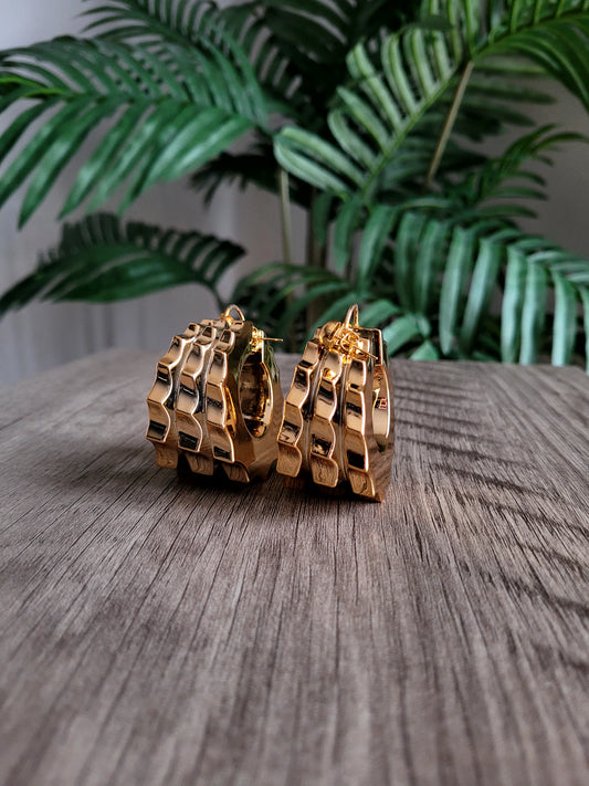 Keshia | Round Hoop Earrings - Gold