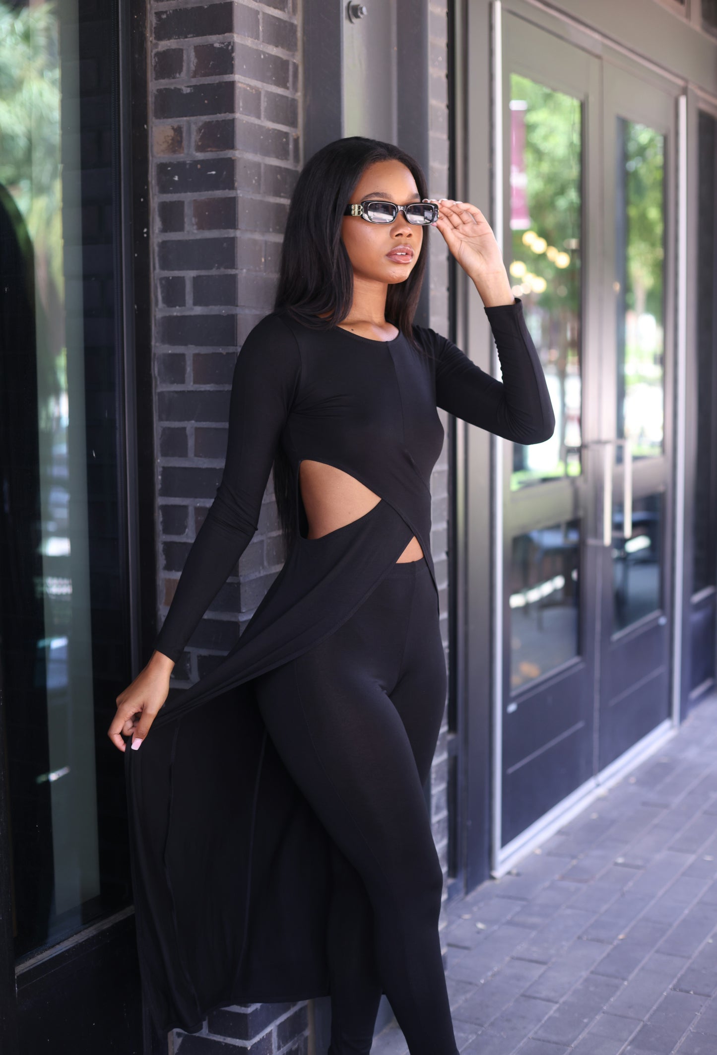 Porsha | Black Crossover Legging Set