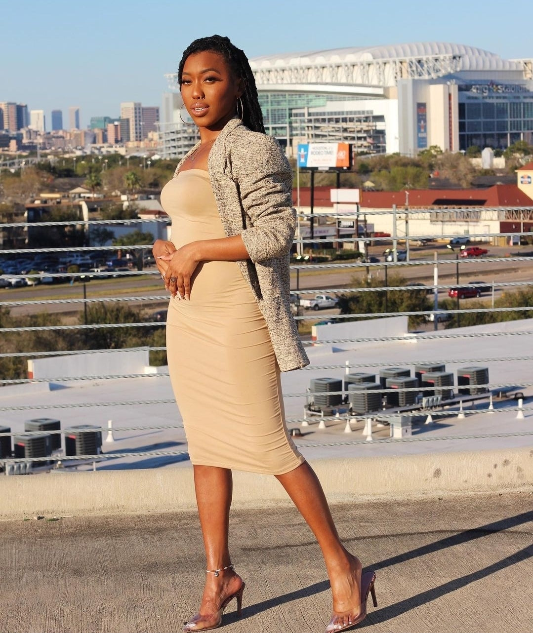 Khaki Solid Tube Dress