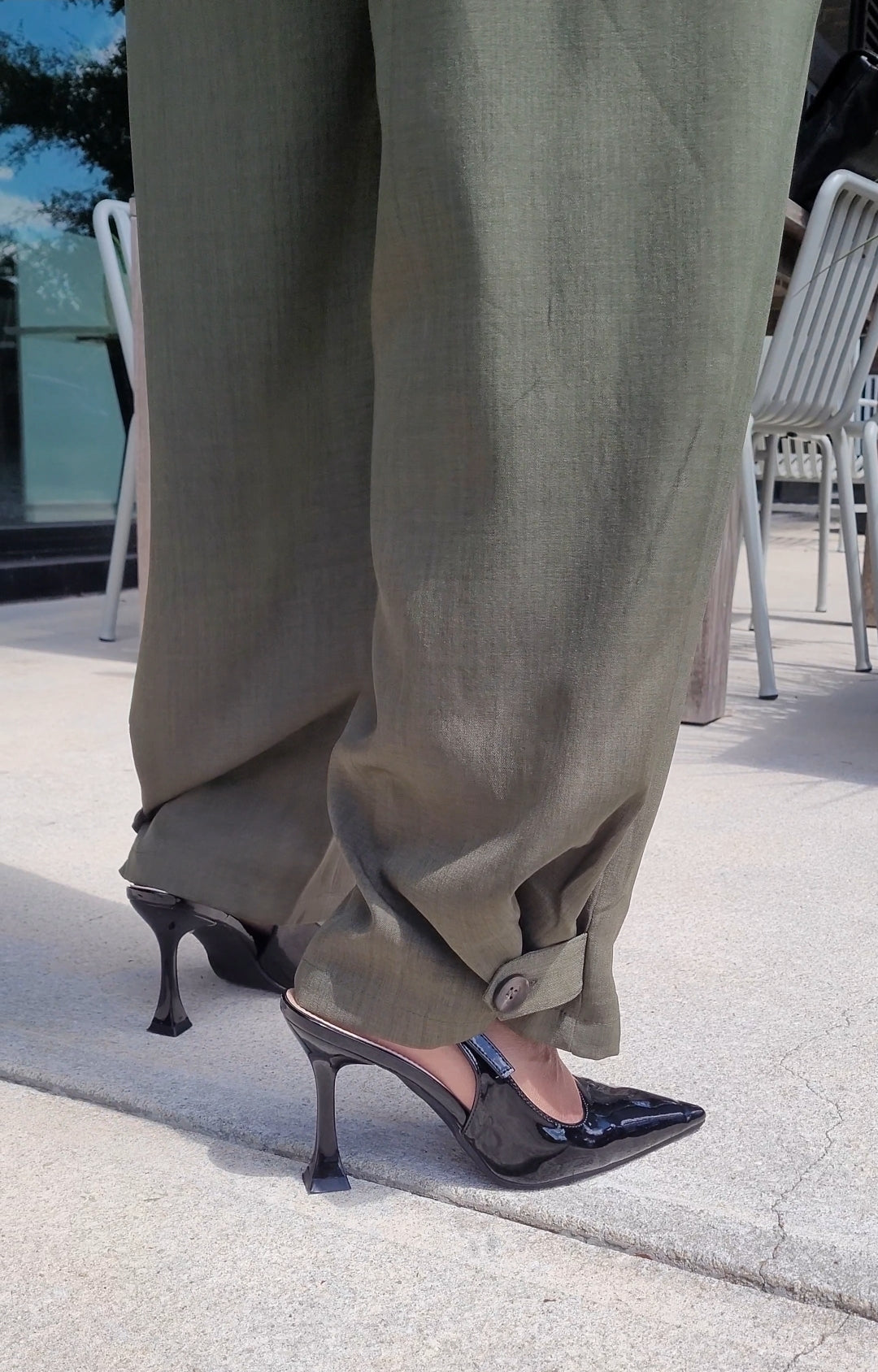 Gretchen | Olive Trench Style Double Button Belted Jumpsuit