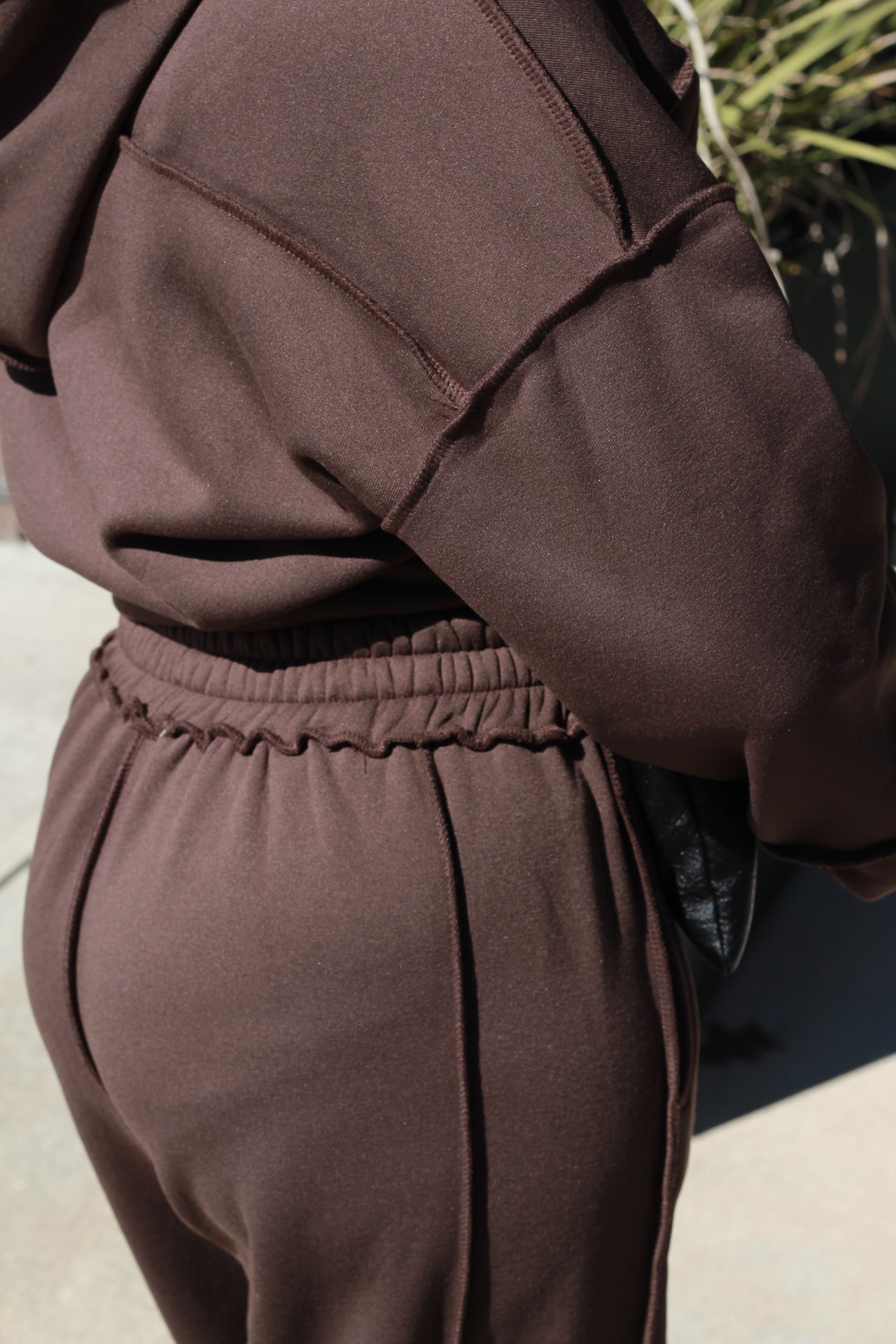 Daily Errands | Brown Wide-Leg Zip-Up Hoodie Sweatsuit