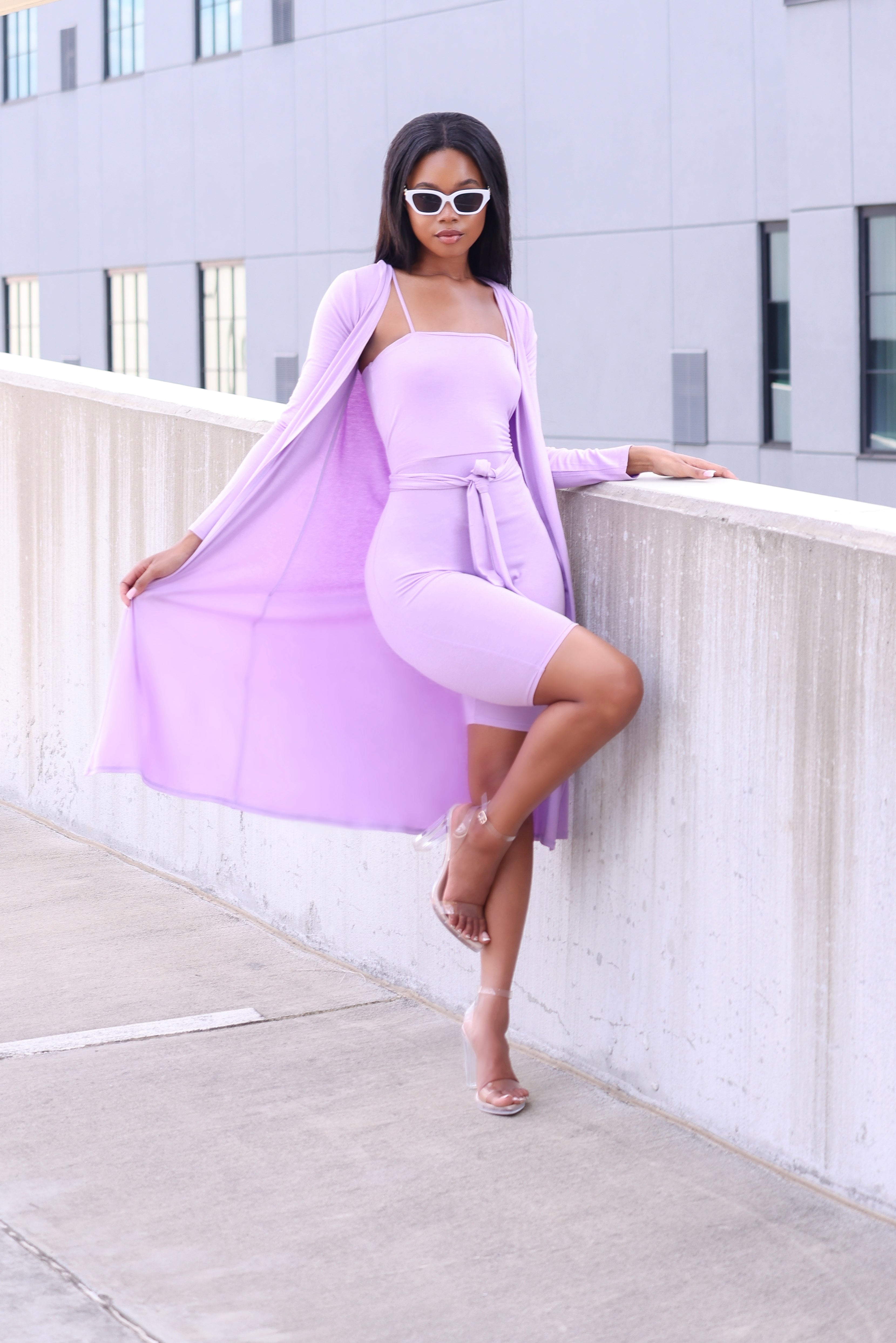 Lavender two piece dress sale